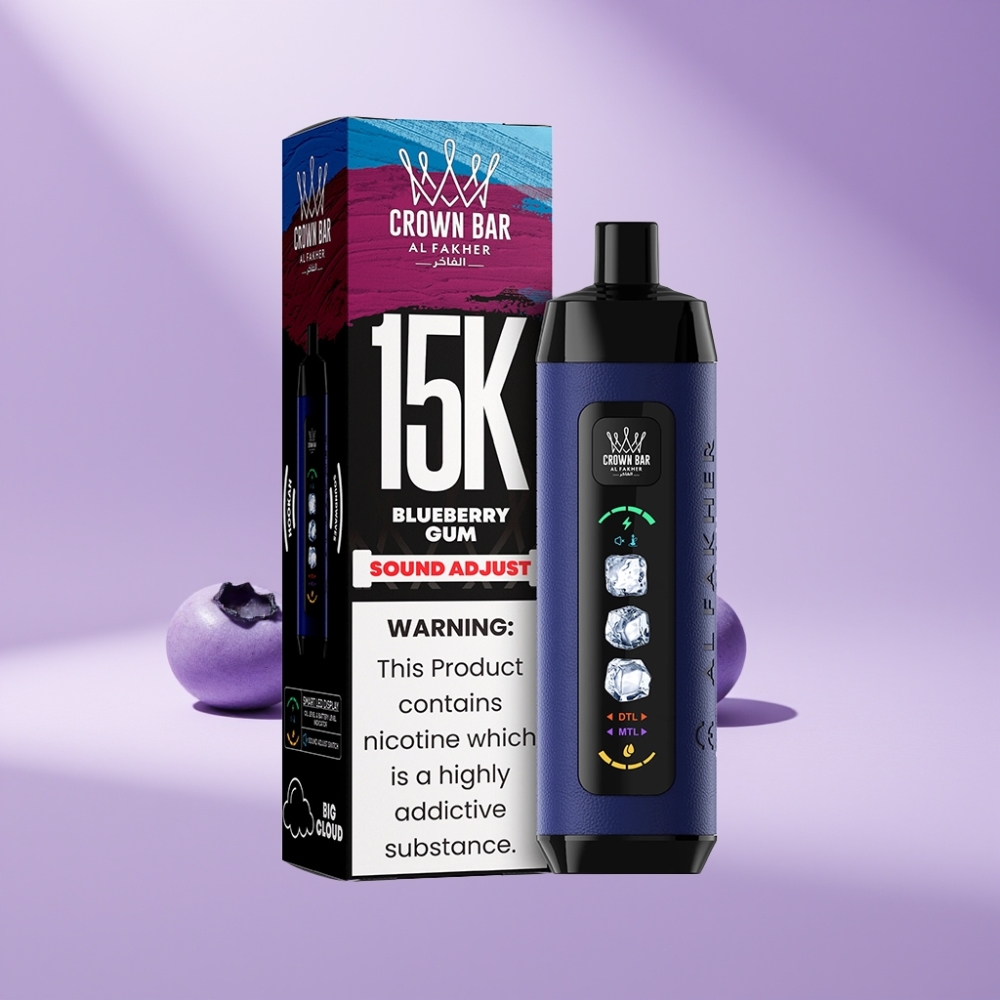 Al Fakher 15k Ice Adjust Clouds Disposable Device Blauwe Bessenkauwgom 22ml 15000 puffjes