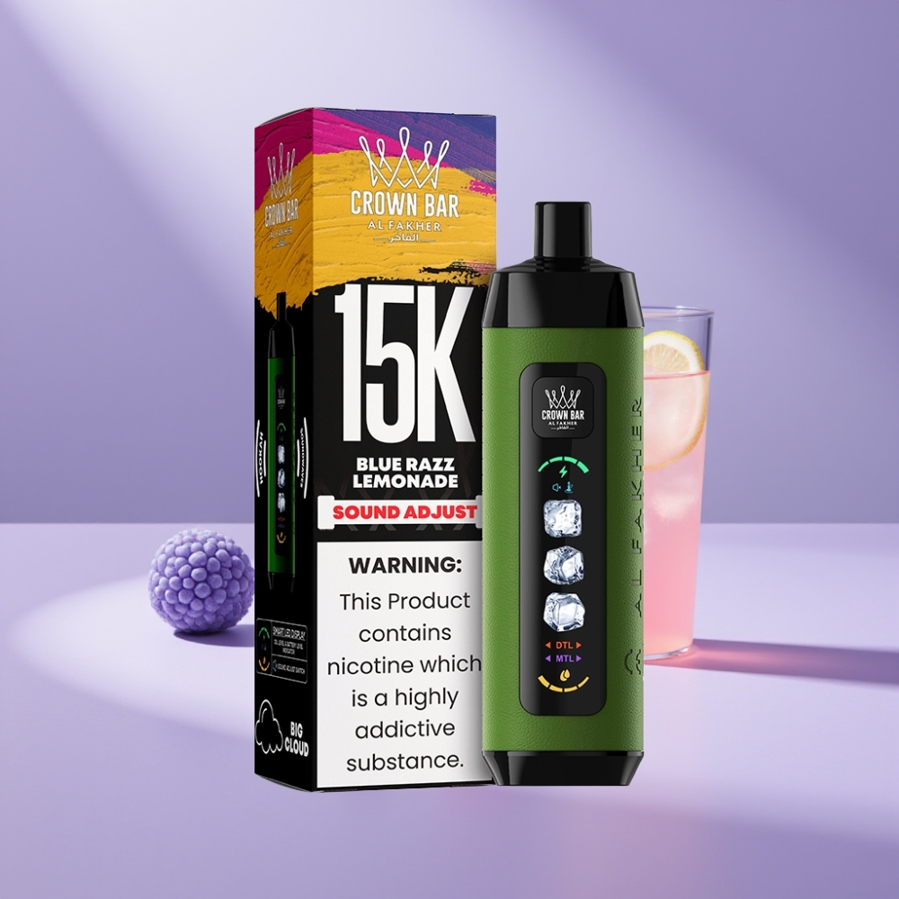 Al Fakher 15k Ice Adjust Clouds Disposable Device Blauwe Razz Lemonade 22ml/5mg