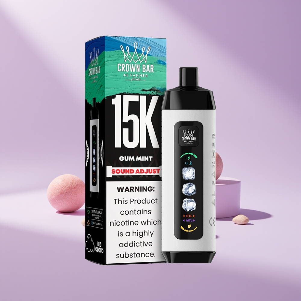 Al Fakher 15k Ice Adjust Clouds Disposable Device Kauwgum Munt 22ml/850mAh