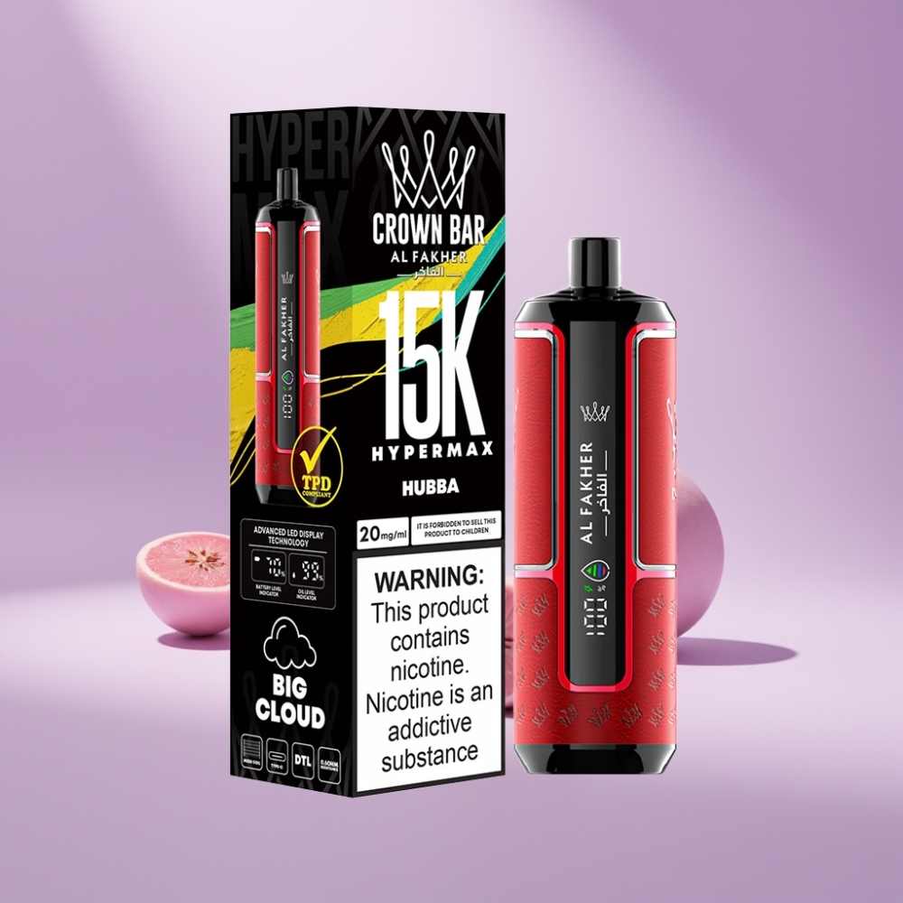 Al Fakher Crown Bar 15K Hypermax Disposable Vape Kit Hubba 22ml 600mAh