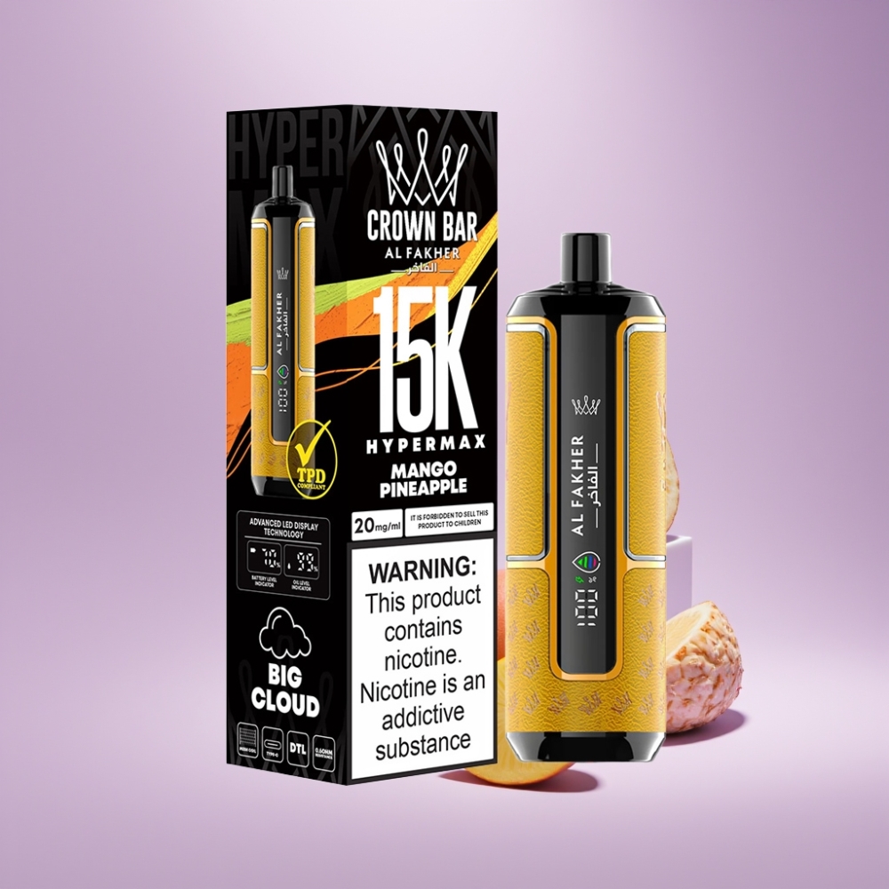 Al Fakher Crown Bar 15K Hypermax Wegwerp Vape Kit Mango Ananas 22ml 600mAh