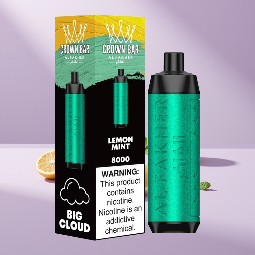 Al Fakher Crown Bar 8000 Crystal Disposable Vape Citroen Munt 18ml/8000 puffjes