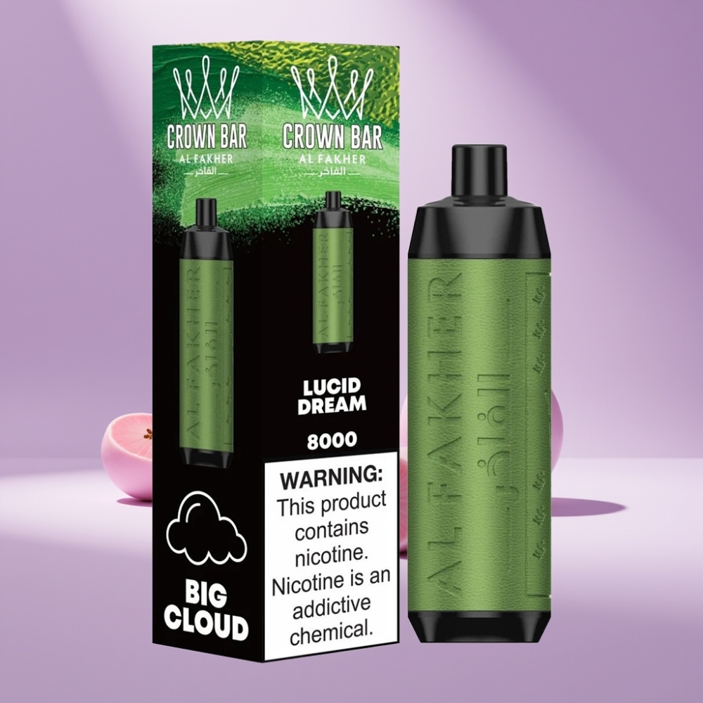 Al Fakher Crown Bar 8000 Crystal Disposable Vape Helder Droom & 18ml e-Liquid