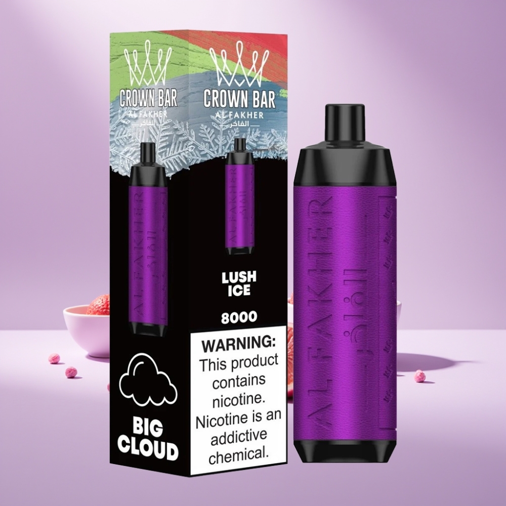 Al Fakher Crown Bar 8000 Crystal Disposable Vape Ice Lush, 18ml & 8000 Puffs