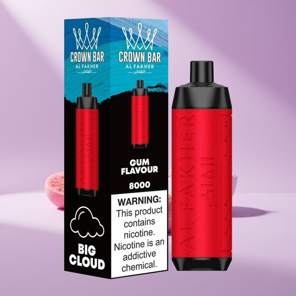 Al Fakher Crown Bar 8000 Crystal Disposable Vape Kauwgom Smaak 18ml 8000 Puffs