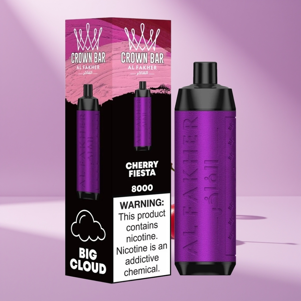 Al Fakher Crown Bar 8000 Crystal Disposable Vape Kersenfest & 18ml