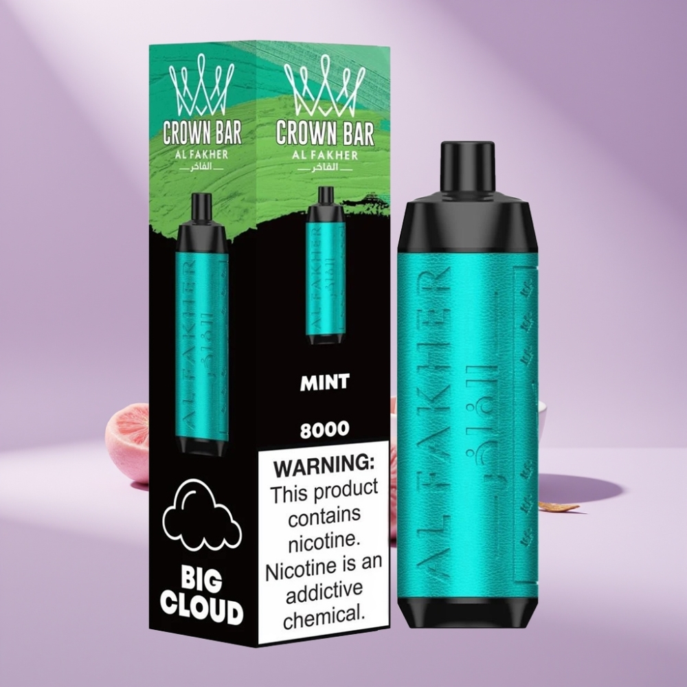 Al Fakher Crown Bar 8000 Crystal Disposable Vape Munt – 18ml, 8000 puffjes
