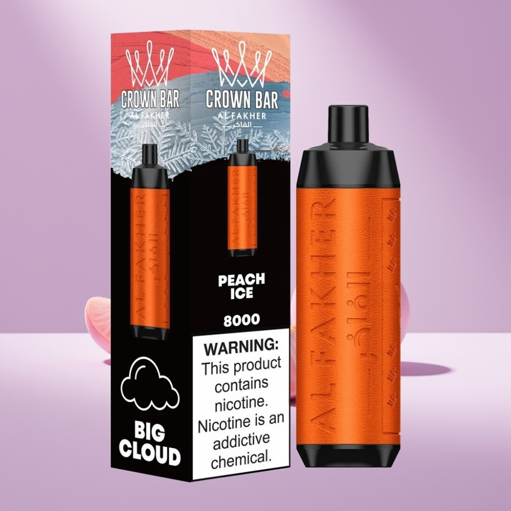 Al Fakher Crown Bar 8000 Crystal Disposable Vape Perzijs IJs met 18ml vloeistof en 8000 puffen