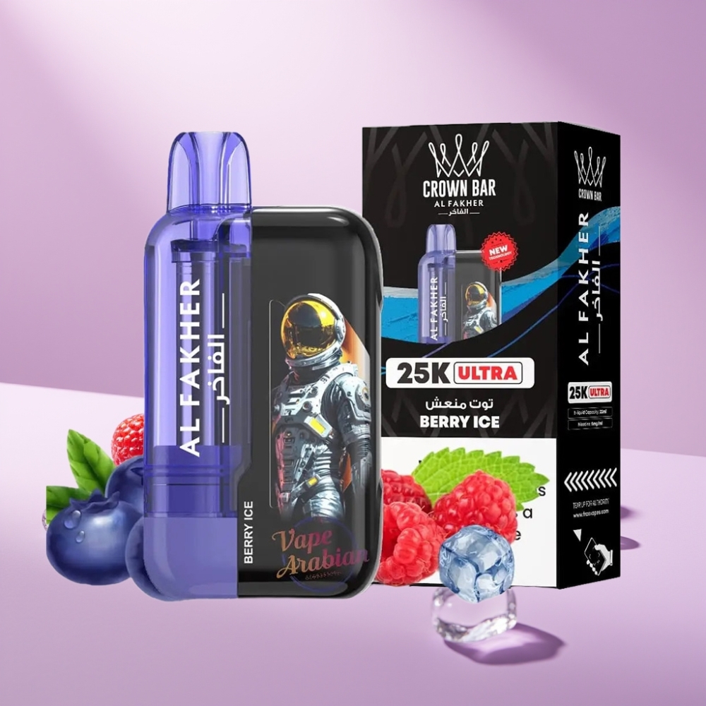 Al Fakher Crown Bar Ultra 25K Disposable Vape Berry Ice 22ml 50mg/ml
