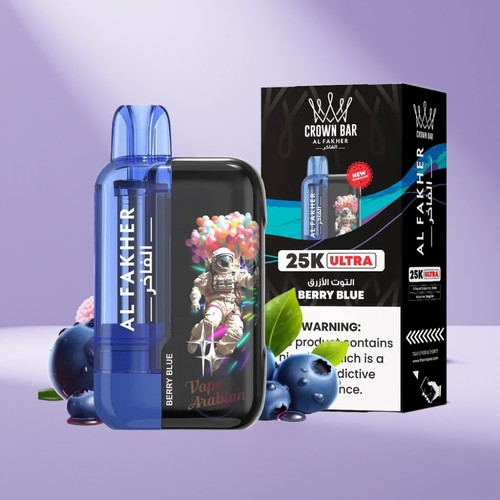 Al Fakher Crown Bar Ultra 25K Disposable Vape Bosbes Blauw 22ml & 50mg/ml