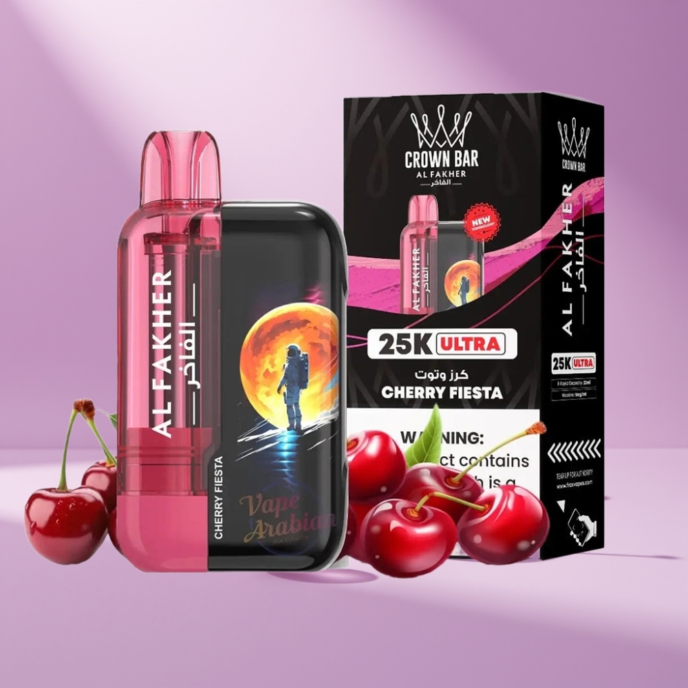 Al Fakher Crown Bar Ultra 25K Disposable Vape Kersenfeest & 22ml