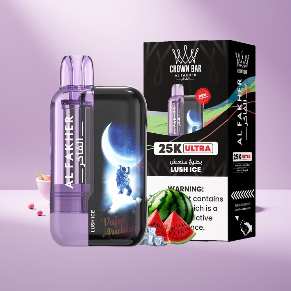 Al Fakher Crown Bar Ultra 25K Disposable Vape Lush Ice 22ml 50mg/ml