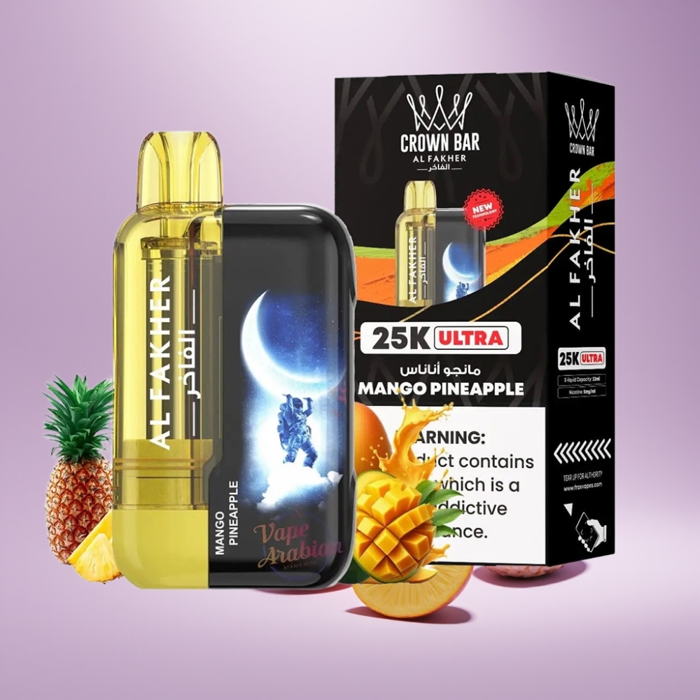 Al Fakher Crown Bar Ultra 25K Disposable Vape Mango Ananas 22ml 50mg/ml