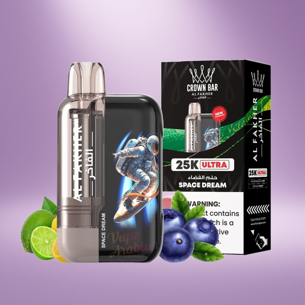 Al Fakher Crown Bar Ultra 25K Disposable Vape Ruimtedroom met LED Display & Mesh Coil