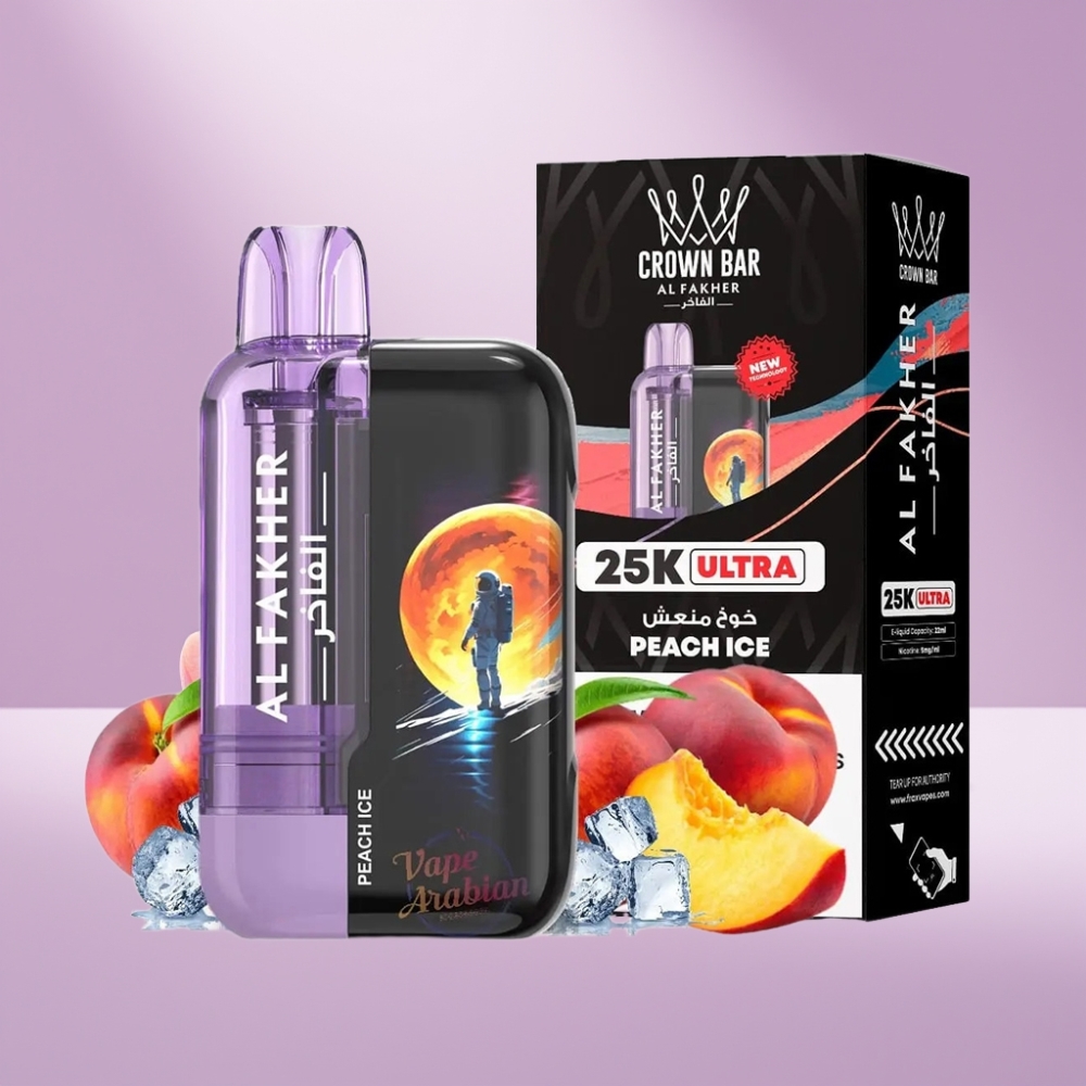 Al Fakher Crown Bar Ultra 25K Wegwerp Vape Perzik IJs & 22ml