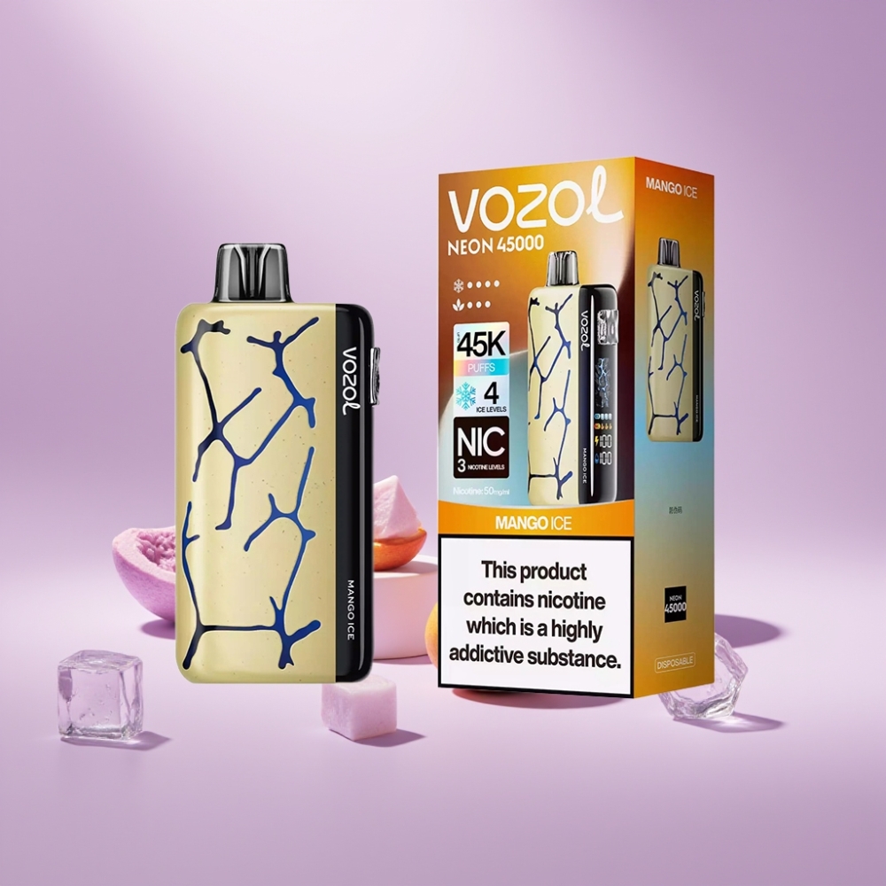 Vozol Neon 45K 45000 Puffs Disposable Vape Mango IJs - 20ml & Mesh Coil