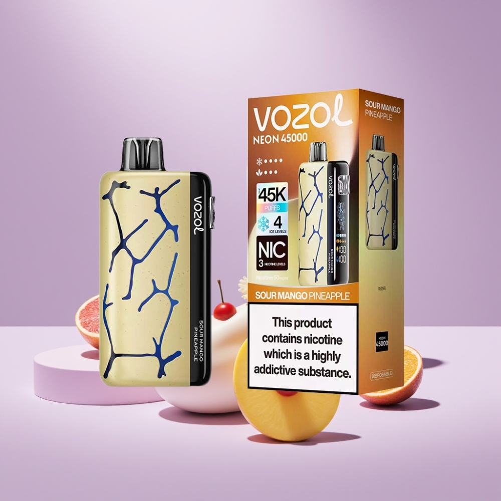 Vozol Neon 45K 45000 Puffs Disposable Vape Zure Mango Ananas 20ml 800mAh