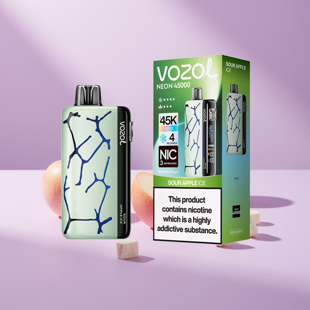 Vozol Neon 45K 45000 Puffs Disposable Vape Zuur Appel IJs 800mAh