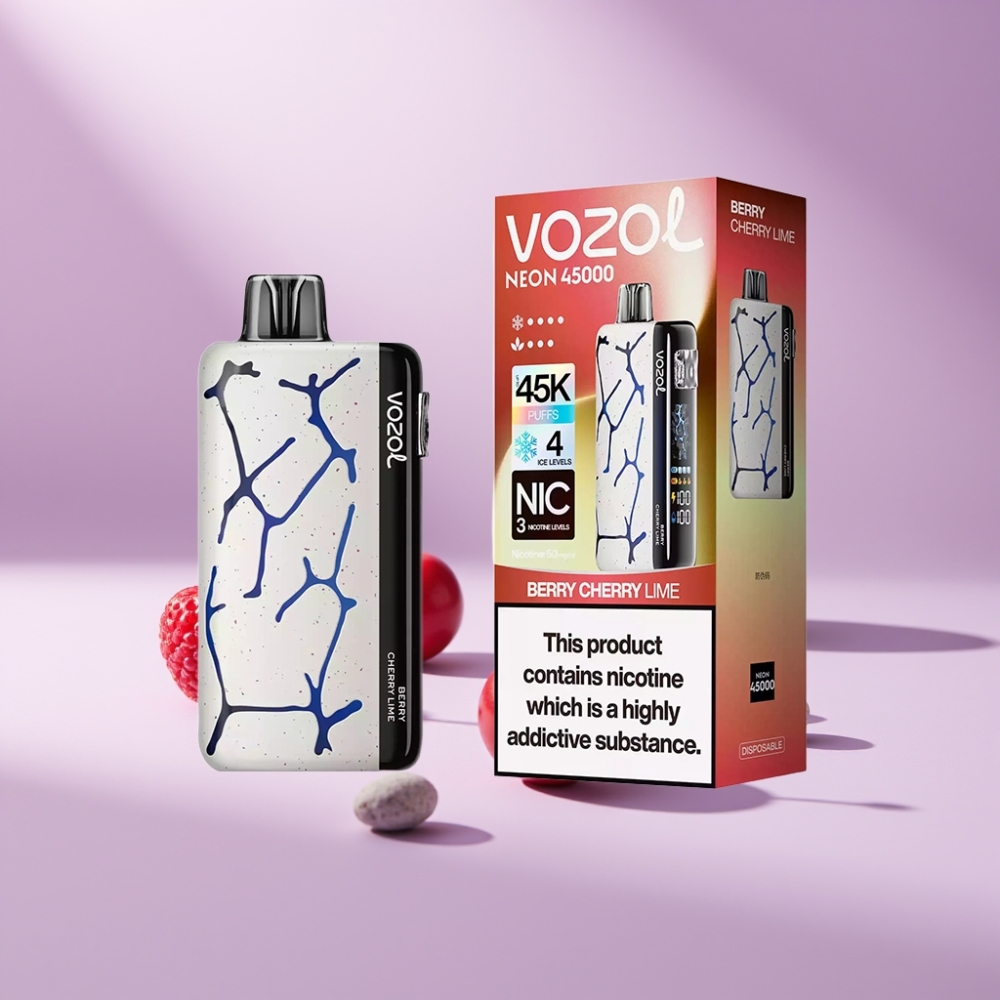 Vozol Neon 45K Disposable Vape Berry Kers Lime 20ml 800mAh