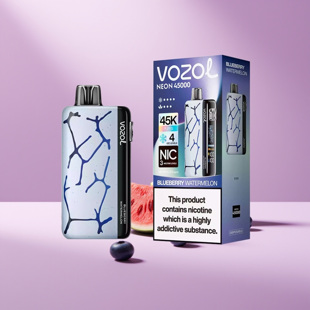 Vozol Neon 45k 45000 Puffs Disposable Vape Blauwe Watermeloen 20ml 50mg