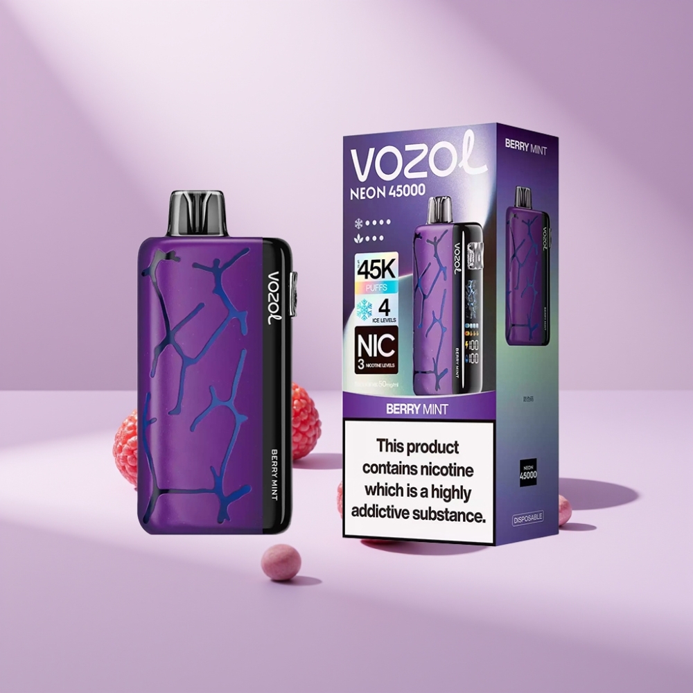Vozol Neon 45k Disposable Vape Berry Munt 20ml 50mg