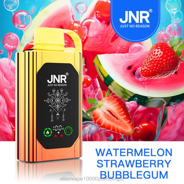 JNR alien vape watermeloen aardbei bubblegum HB80R447 JNR SHISHA doos