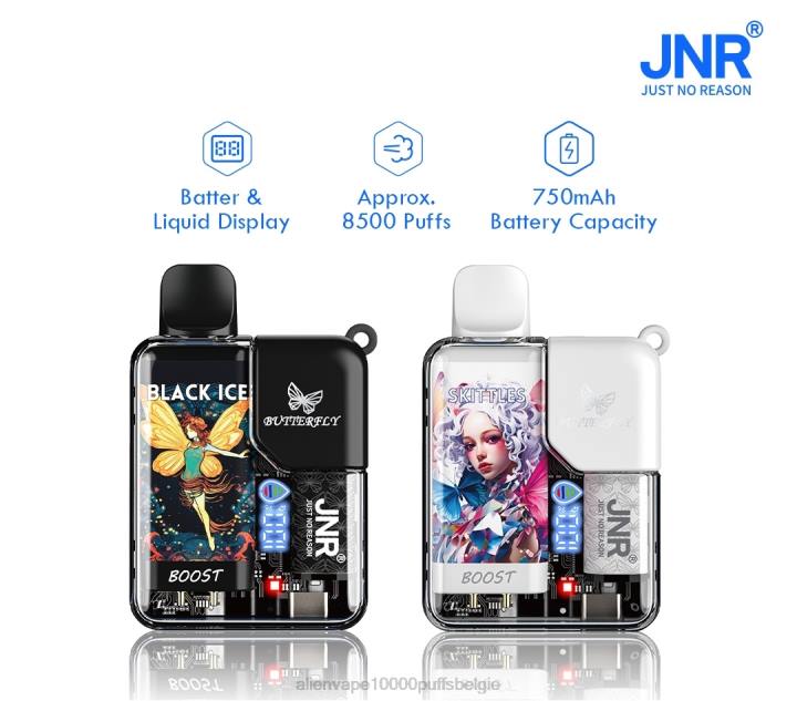 JNR alien vape zwart ijs HB80R57 JNR BUTTERFLY